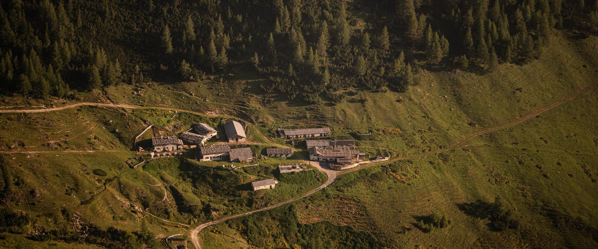 Meadows and mountain huts at Rosskopf.
